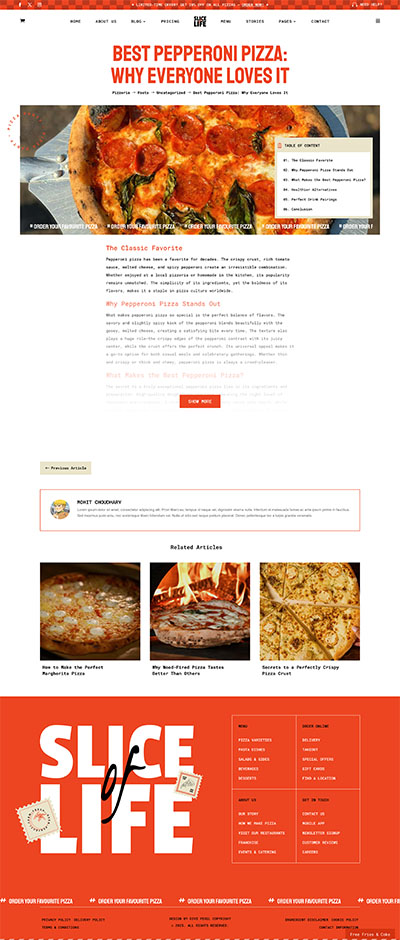 Pizzeria Layout Pack Grid Page