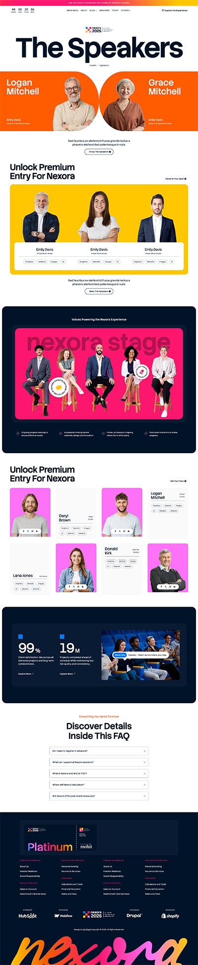 Event Layout Pack Speakers Page