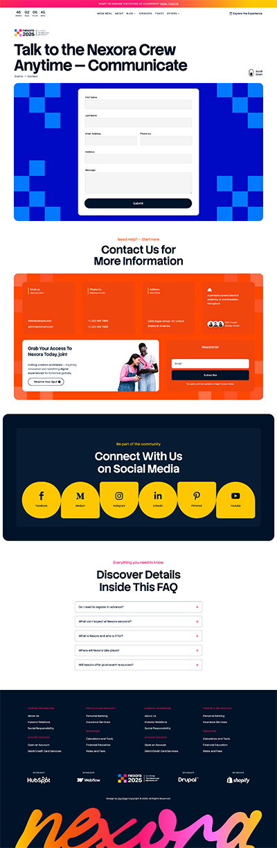 Event Layout Pack Contact Page