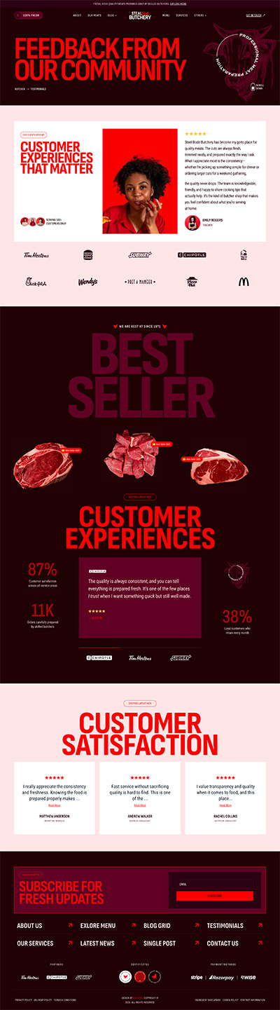 Event Layout Pack Testimonials Page