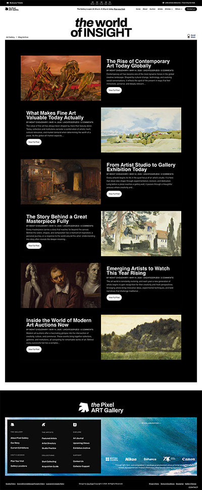 Art Gallery Layout Pack Blog Archive Page