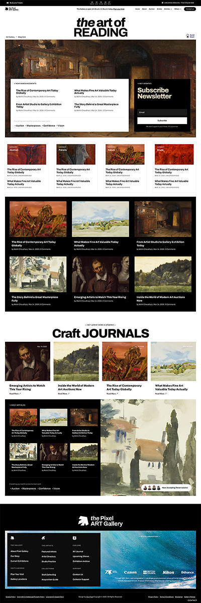 Art Gallery Layout Pack Blog Page