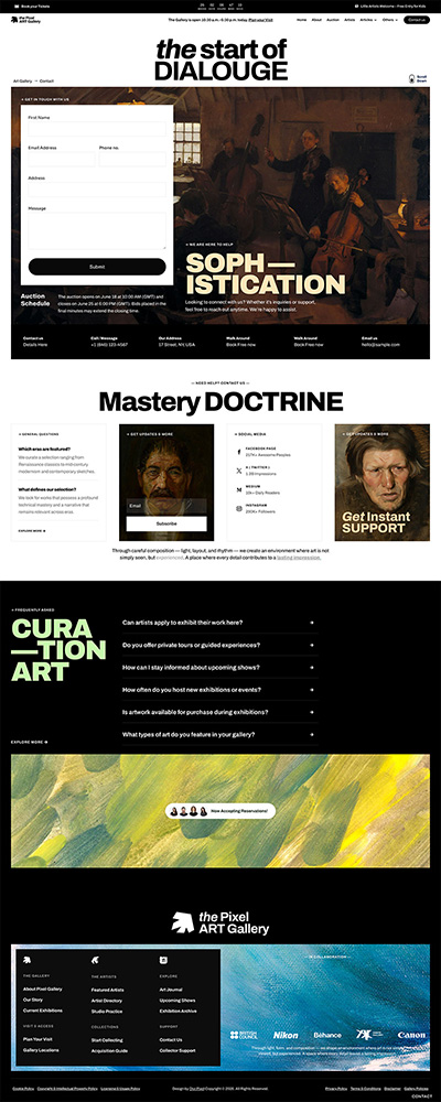 Art Gallery Layout Pack Contact Page
