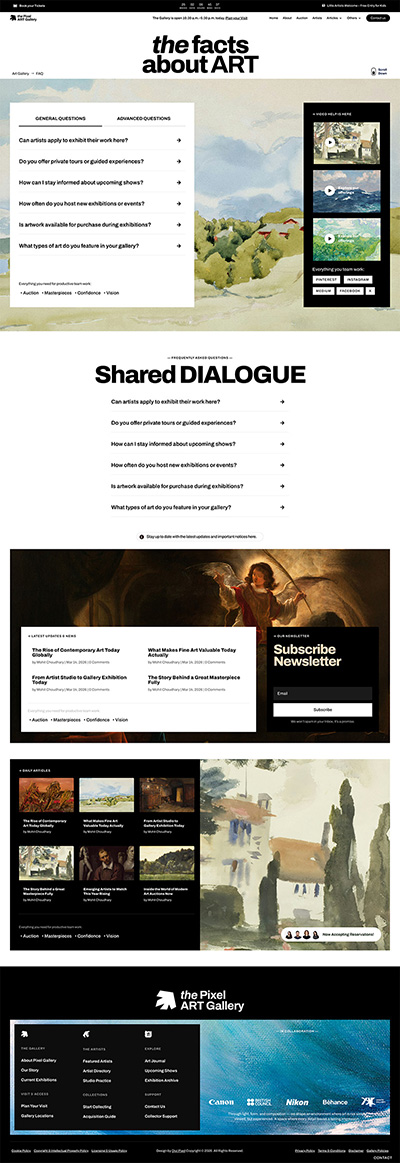 Art Gallery Layout Pack FAQ Page