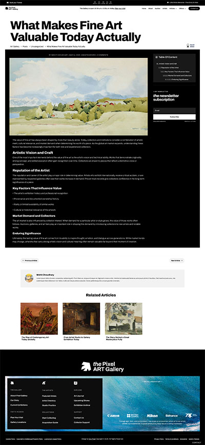 Art Gallery Layout Pack Single Post