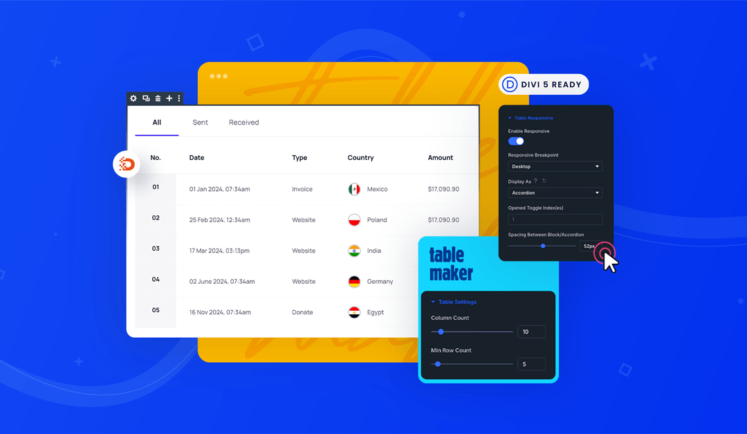 Table Maker Module Now Available for Divi 5